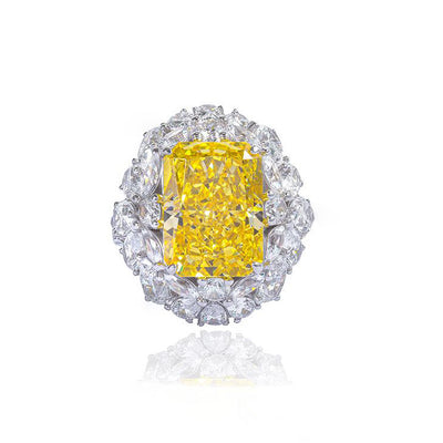 AuraBelle 925 Silver Yellow Sapphire Ring