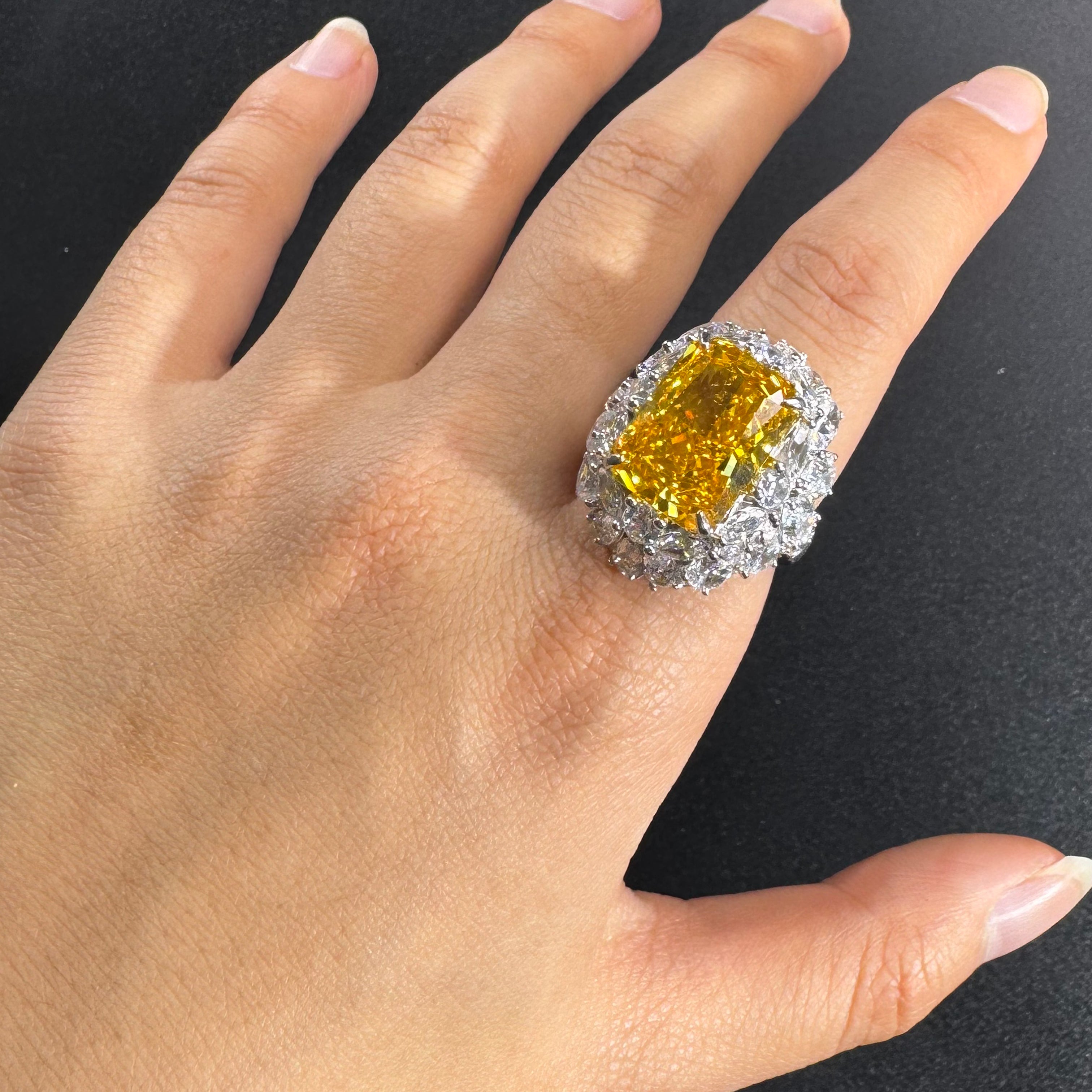 AuraBelle 925 Silver Yellow Sapphire Ring